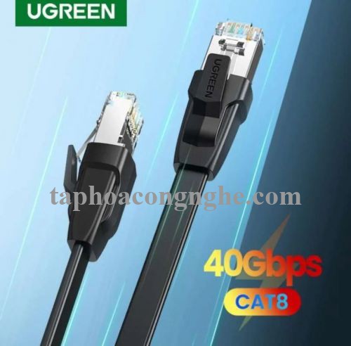 Ugreen 10979 0.5M CAT8 U-FTP 2000Mhz 30AWG cáp mạng màu đen 50cm NW134 30010979